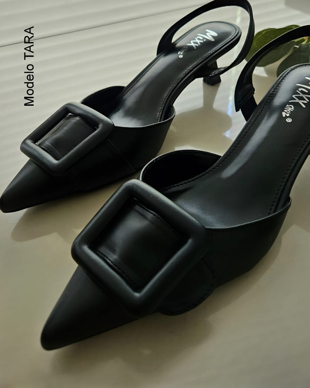 Stiletto tacón de aguja aplicación en punta TARA