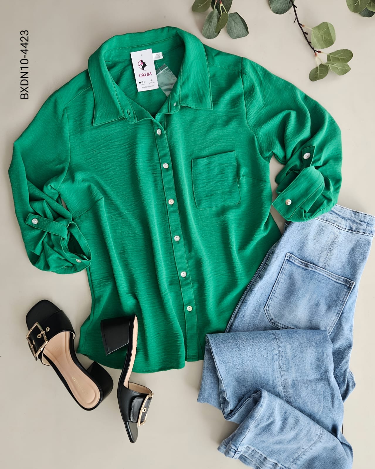 Blusa camisera manga larga 3/4 J 4423
