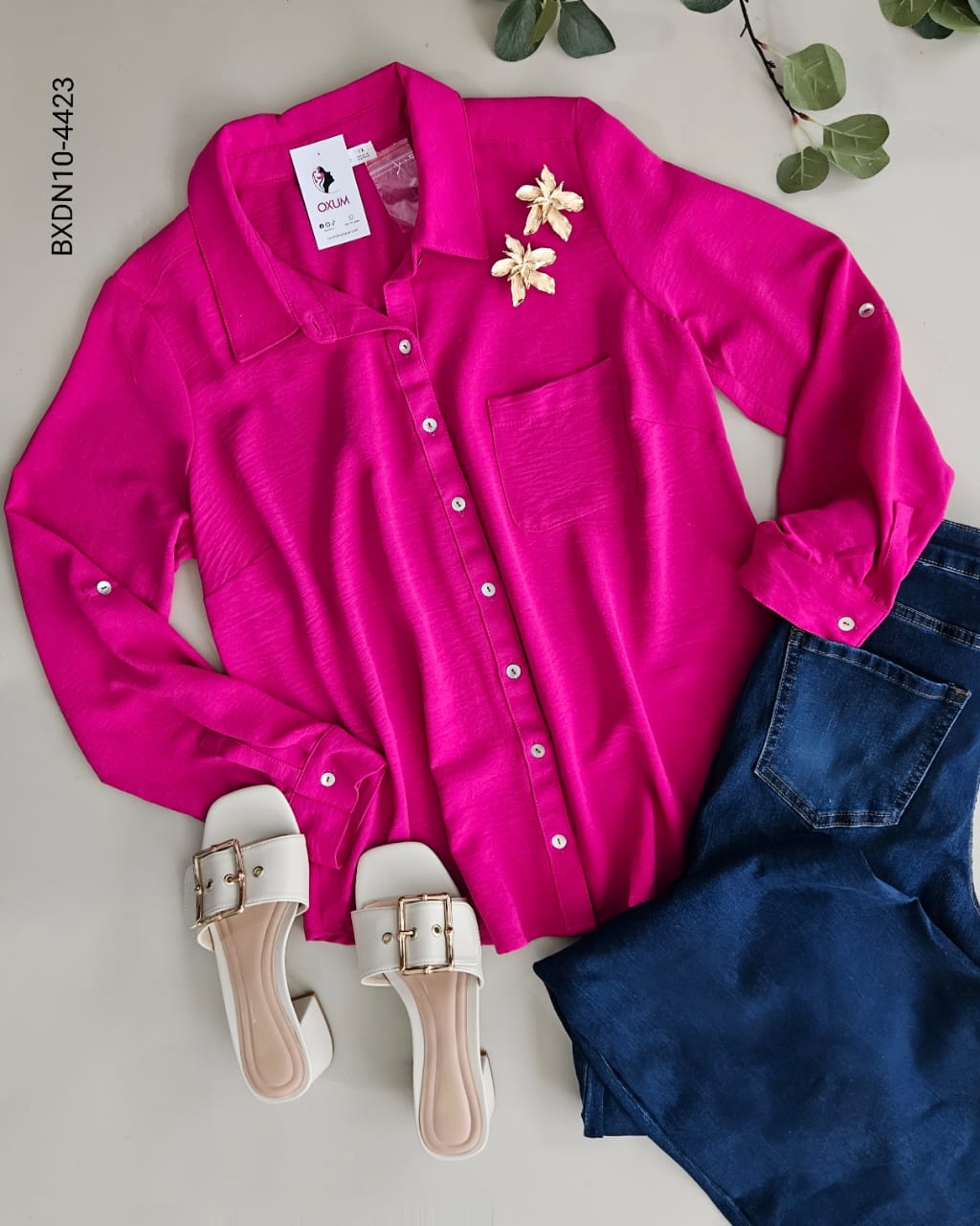 Blusa camisera manga larga 3/4 J 4423