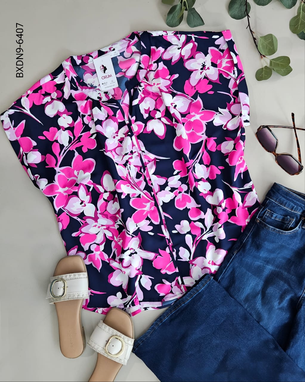Blusa manga corta florar colorido I 6407