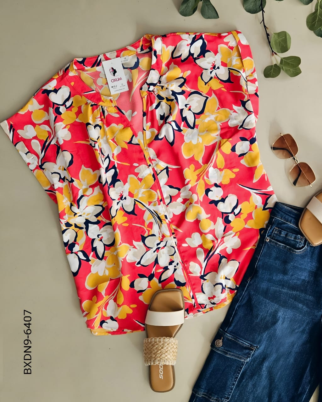Blusa manga corta florar colorido I 6407