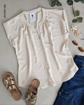 Blusa manga corta pinzas en cuello I 446