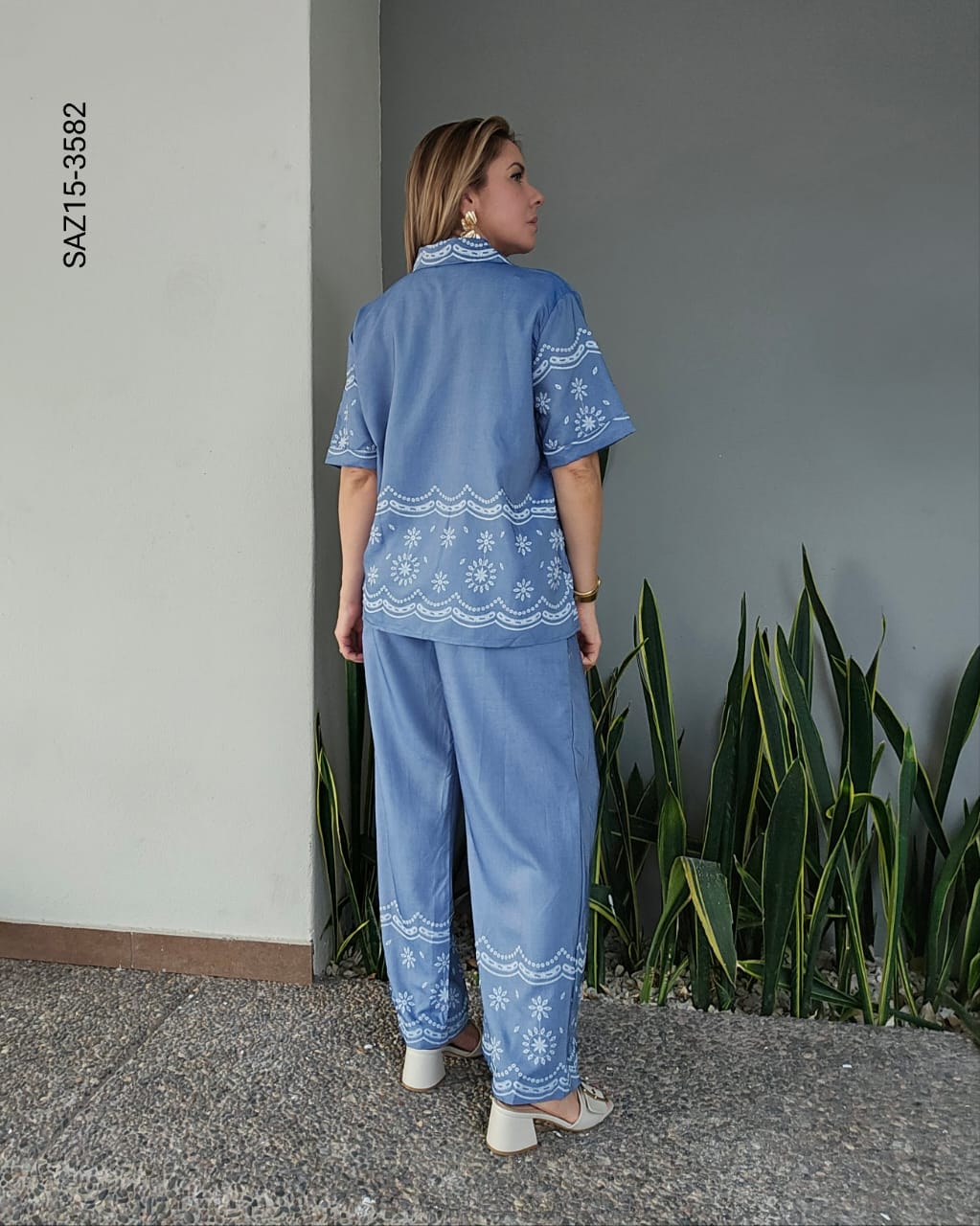 Set de blusa camisera y pantalón O 3582