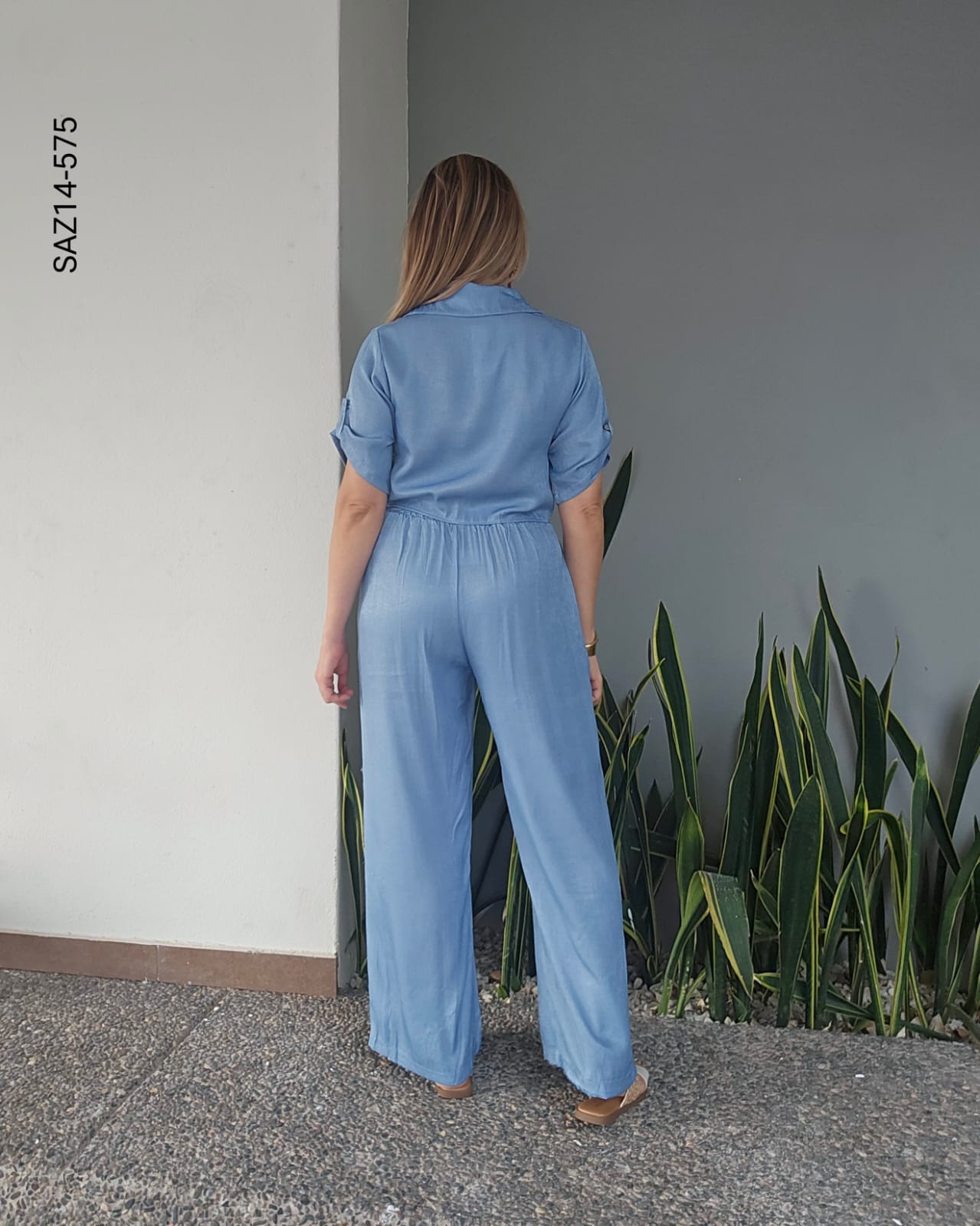 Set de blusa camisera corta y pantalon N 575