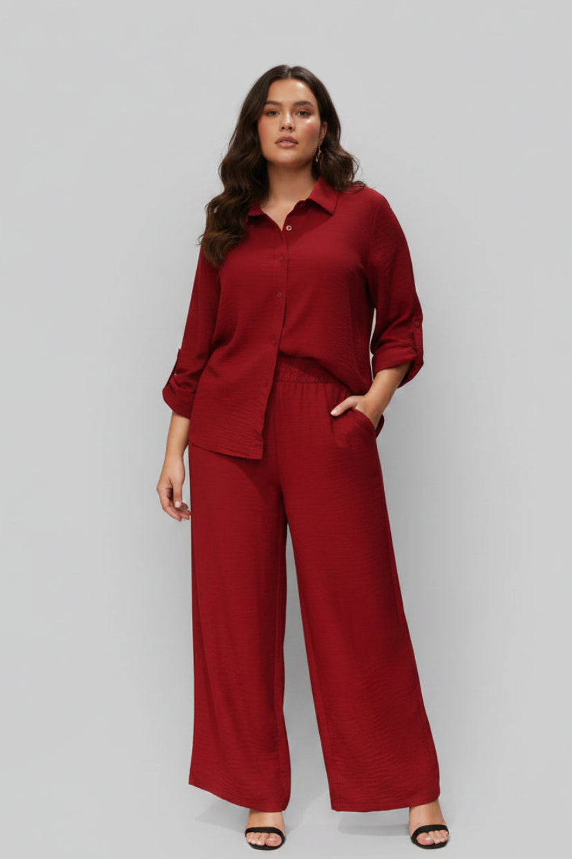Set de blusa camisera y pantalón S 085