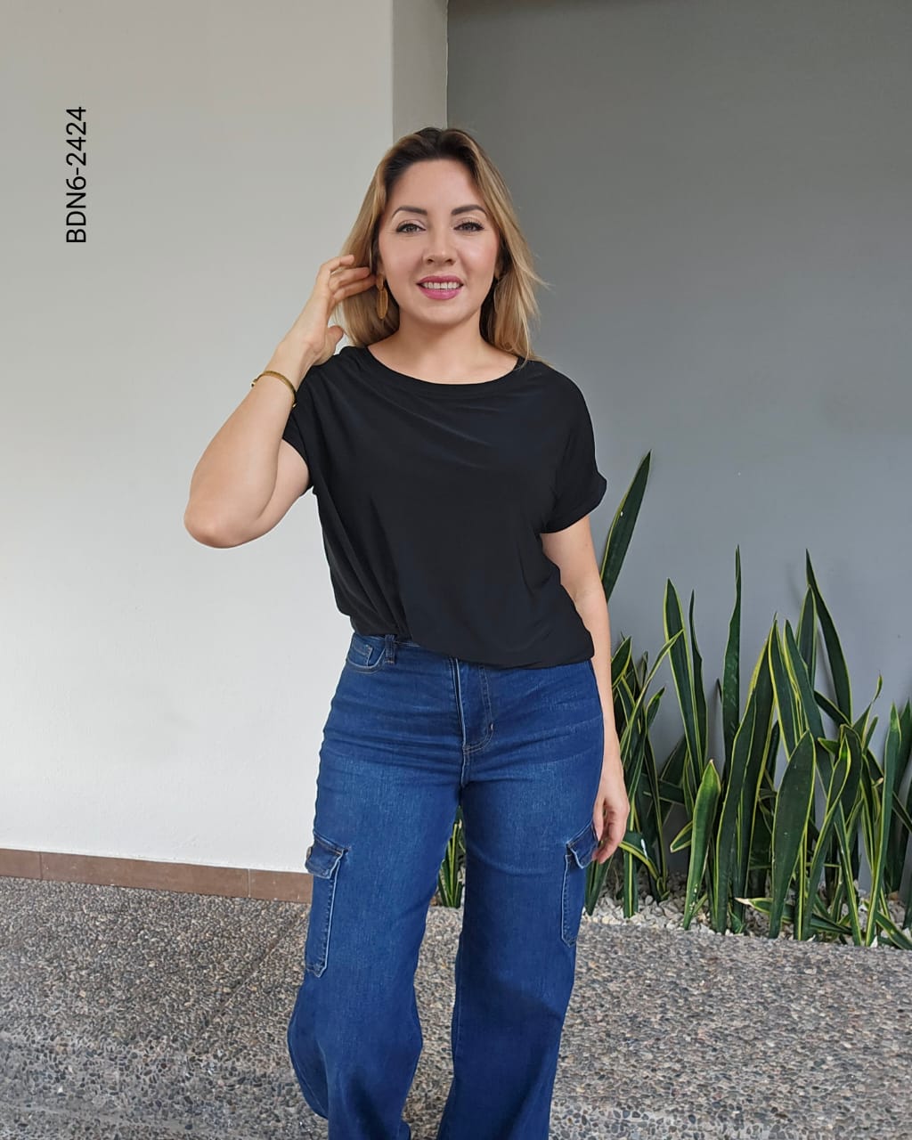 Blusa manga corta basica F 2424