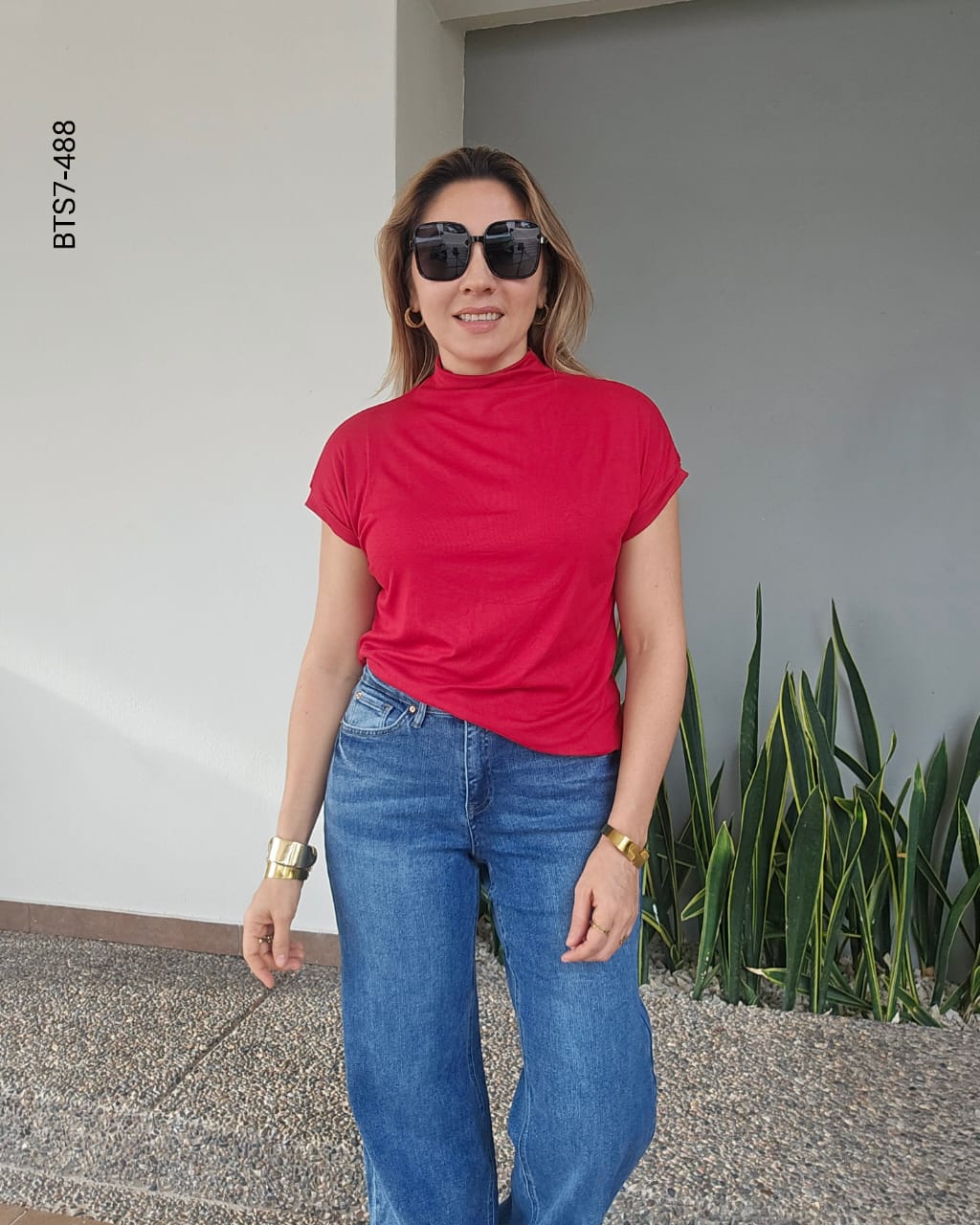 Blusa manga corta tela viscosa G 488