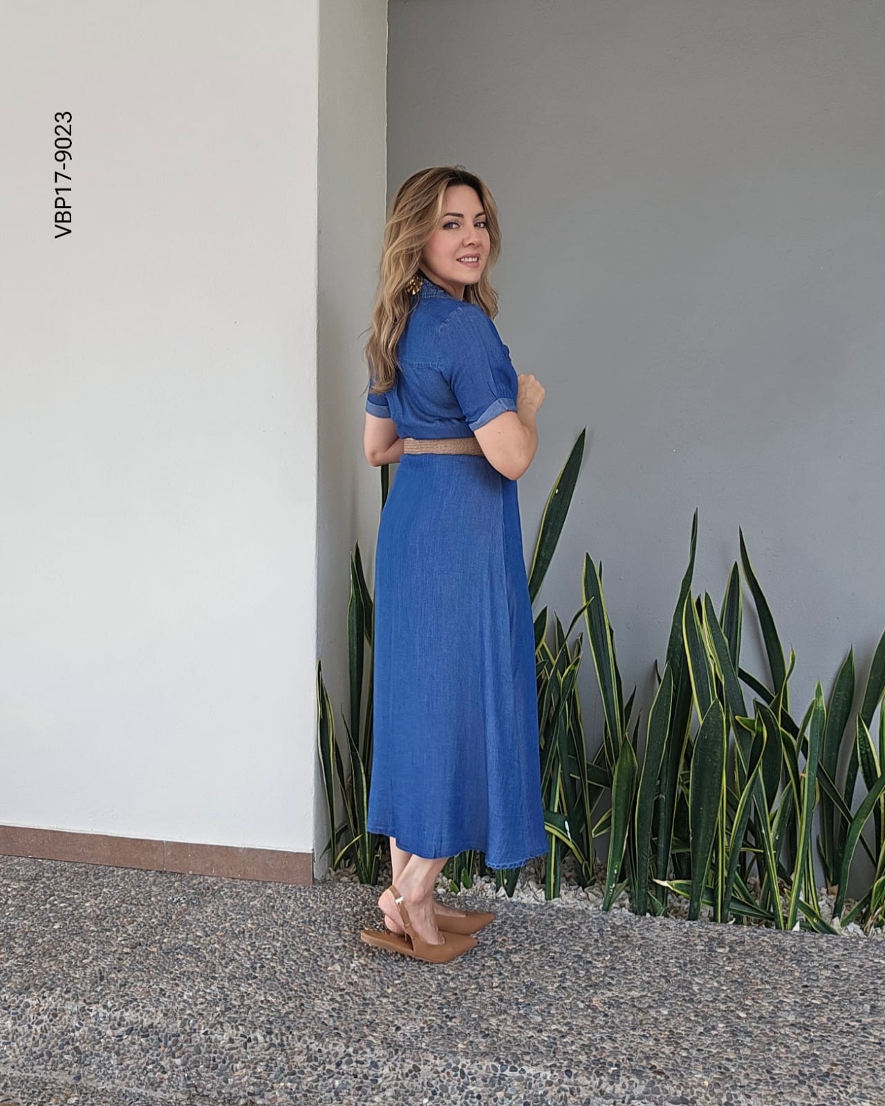 Vestido camisero con cinto Q 9023