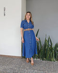 Vestido camisero con cinto Q 9023