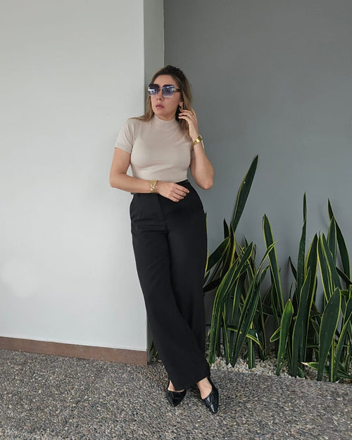 Blusa manga corta cuello alto H 380