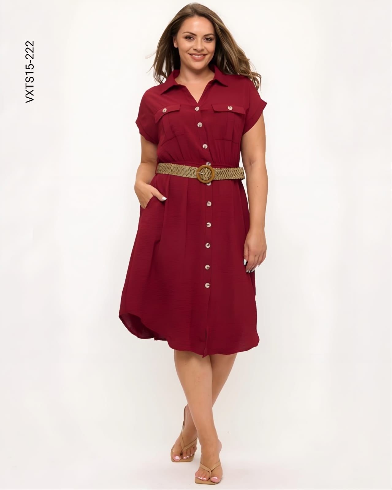 Vestido plus camisero O 222