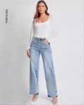 Pantalón de mezclilla wide leg 560