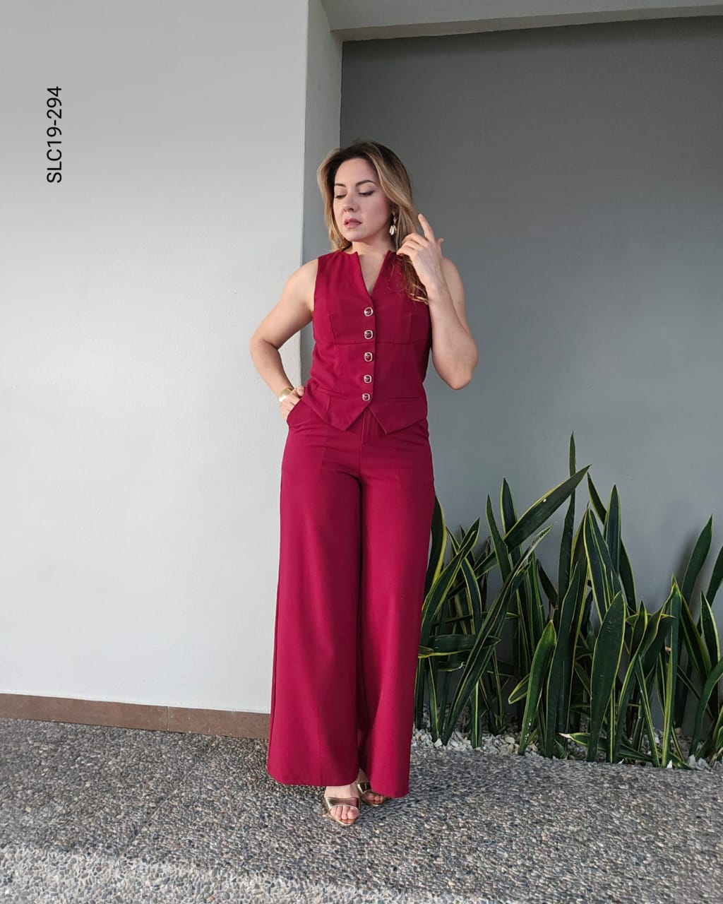 Set chaleco de botones y pantalón S 294