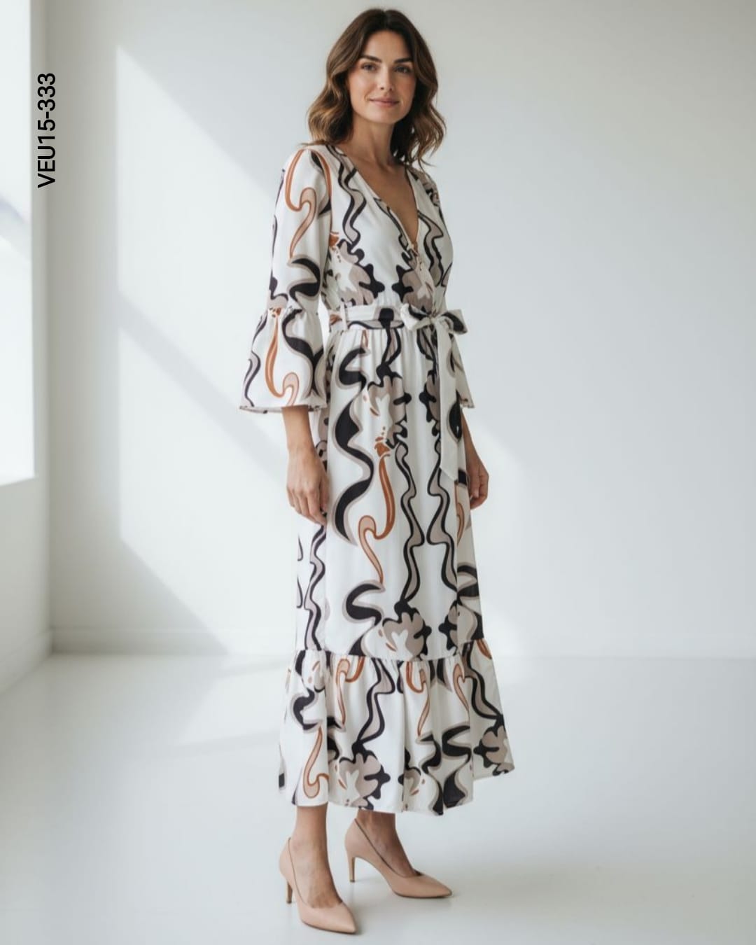 Vestido maxi estampado abstracto O 333