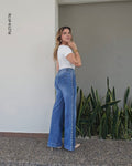 Pantalón tiro alto detalle en perlas S 4176