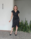 Vestido midi cruzado lentejuelas R 898