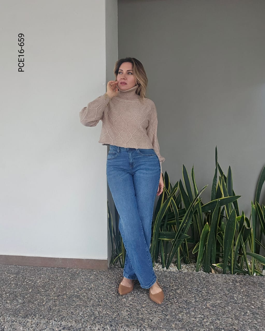 Pantalón wide leg tiro alto P 659