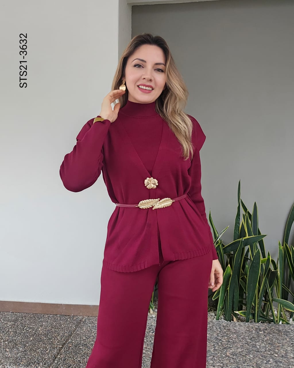 Set de 3 piezas con cinto tono dorado U 3632