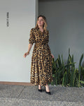 Vestido camisero con estampado leopardo Q 6986