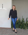 Blusa manga larga con cuello mao clásico G 352
