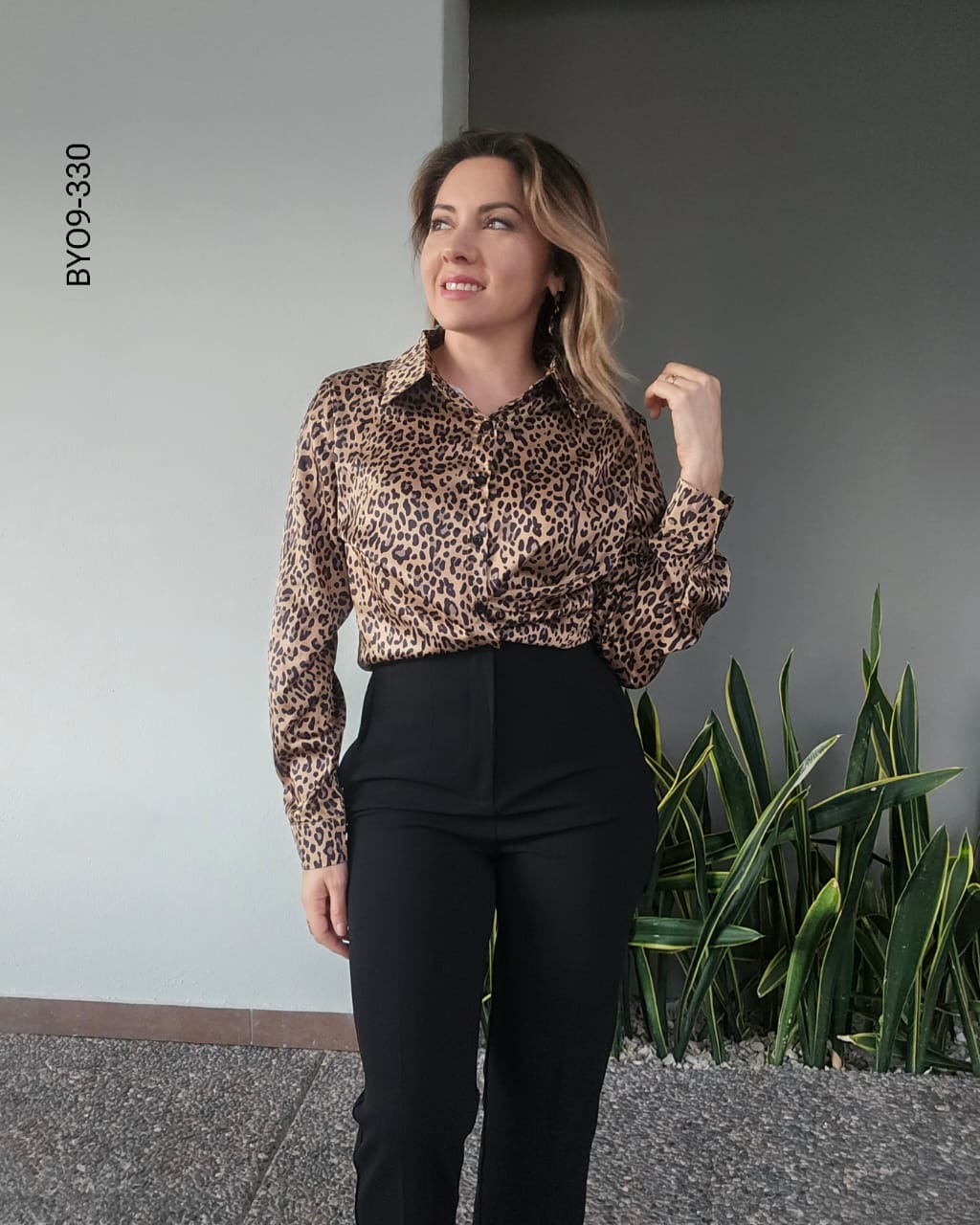 Blusa manga larga animal print I 330