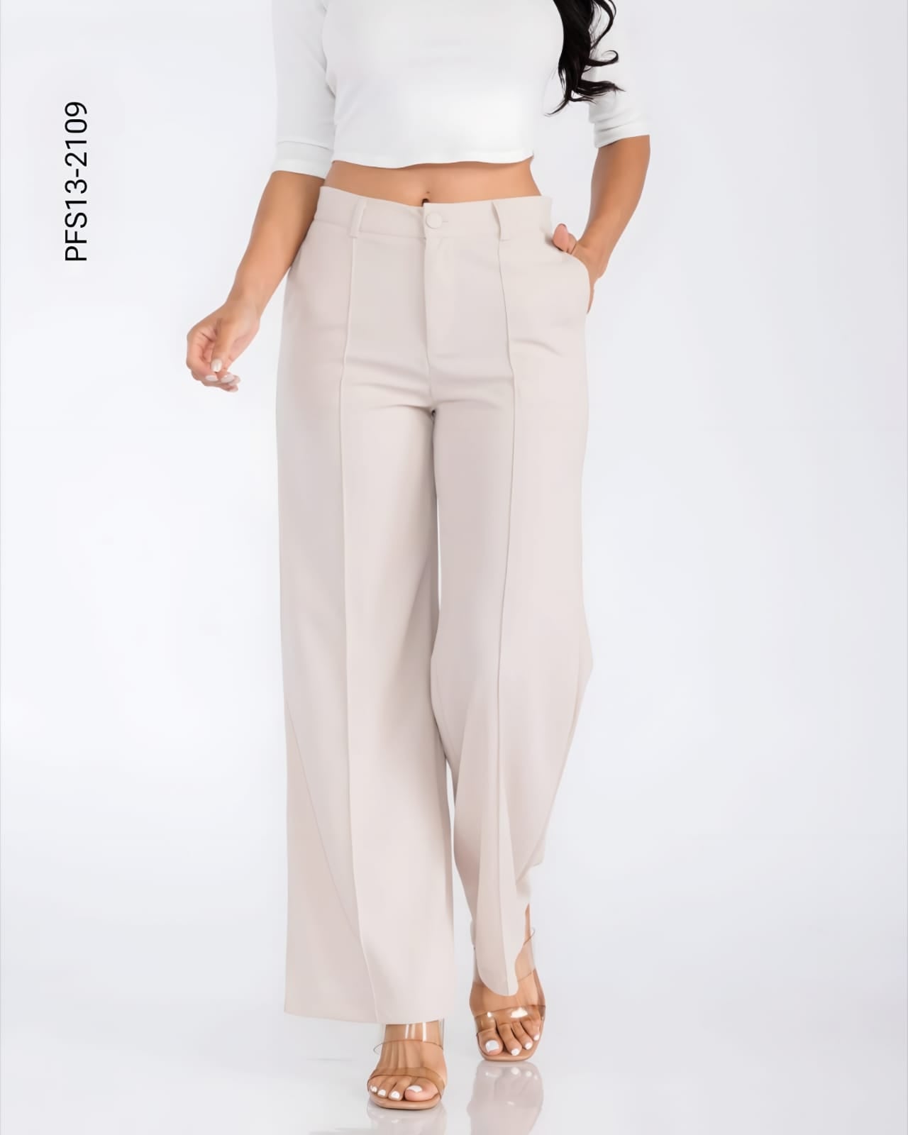 Pantalón de corte palazzo tiro alto M 2109