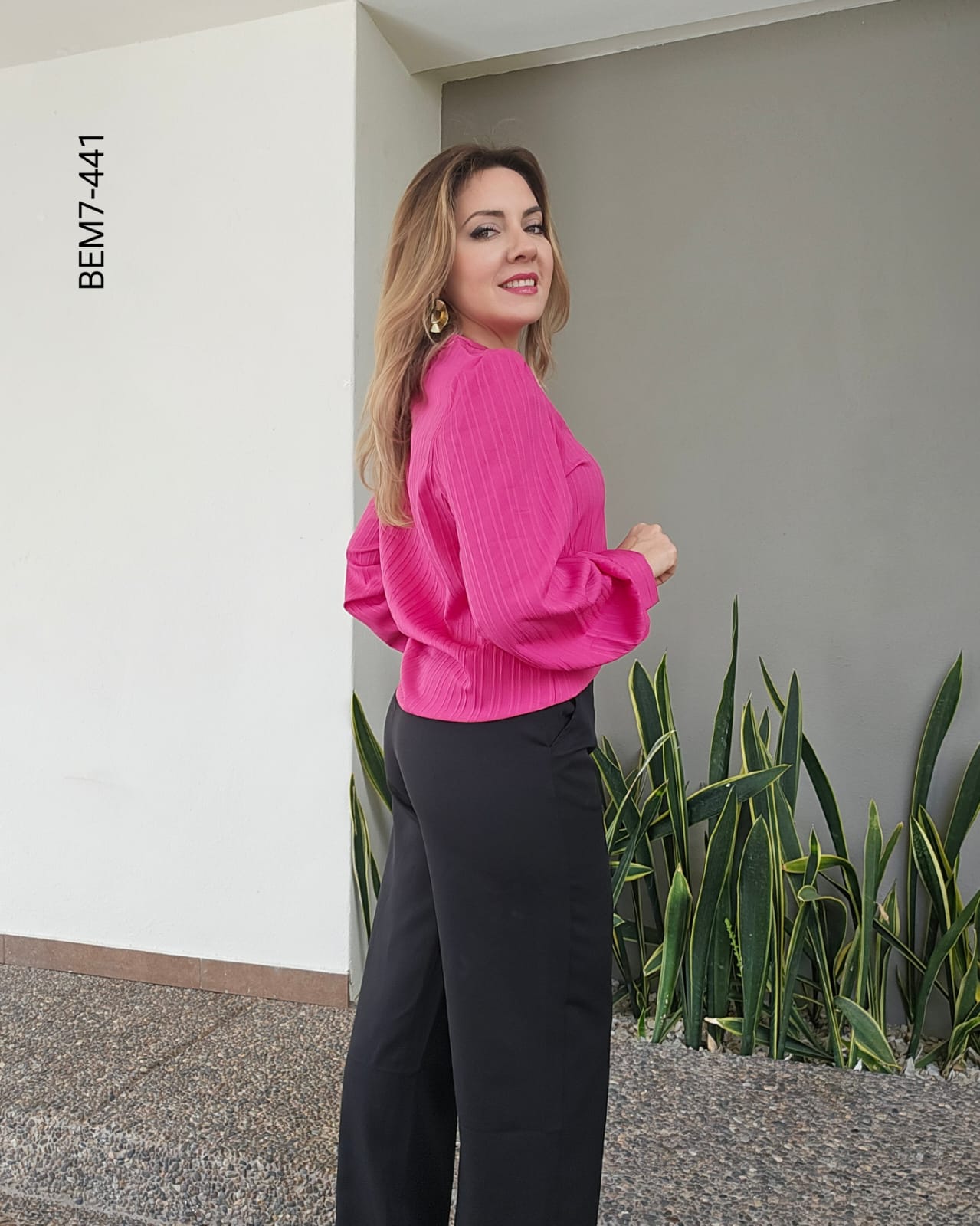 Blusa manga larga con mangas abullonadas G 441