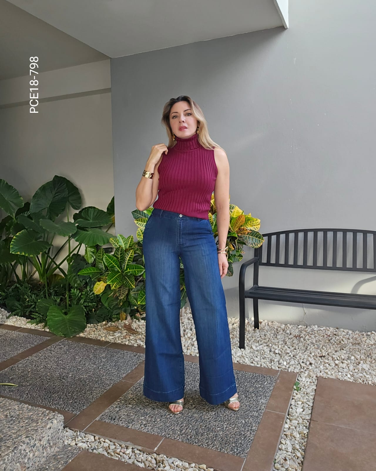 Pantalón wide leg tiro alto R 798