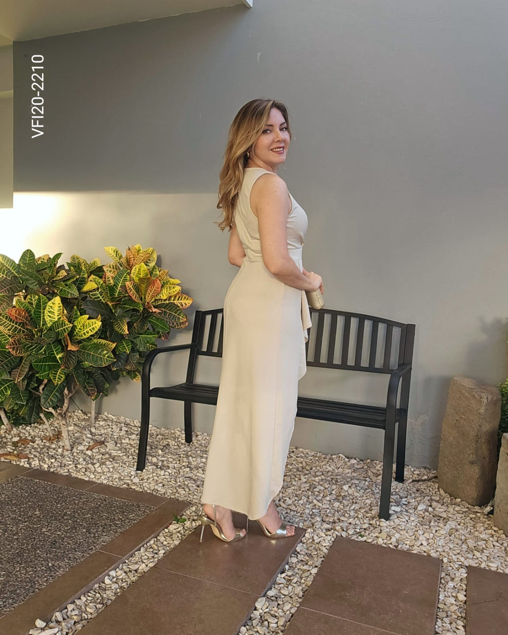 Vestido midi cruzado escote en V T 2210
