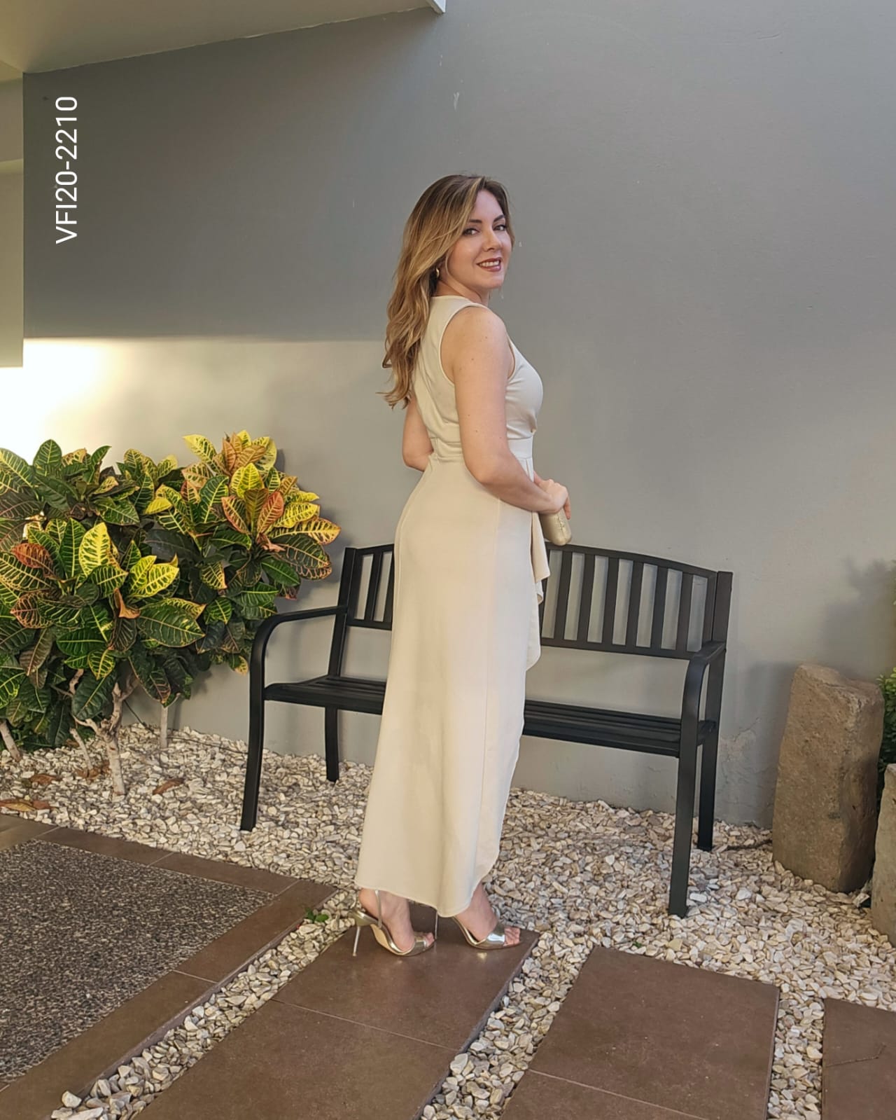 Vestido midi cruzado escote en V T 2210