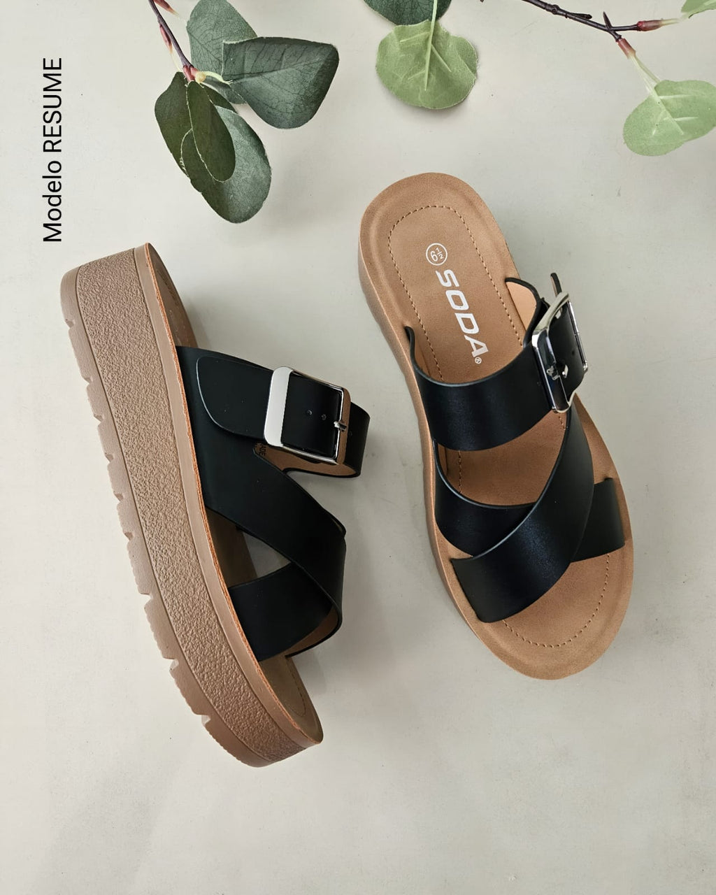 Sandalia confort correas cruzadas RESUME