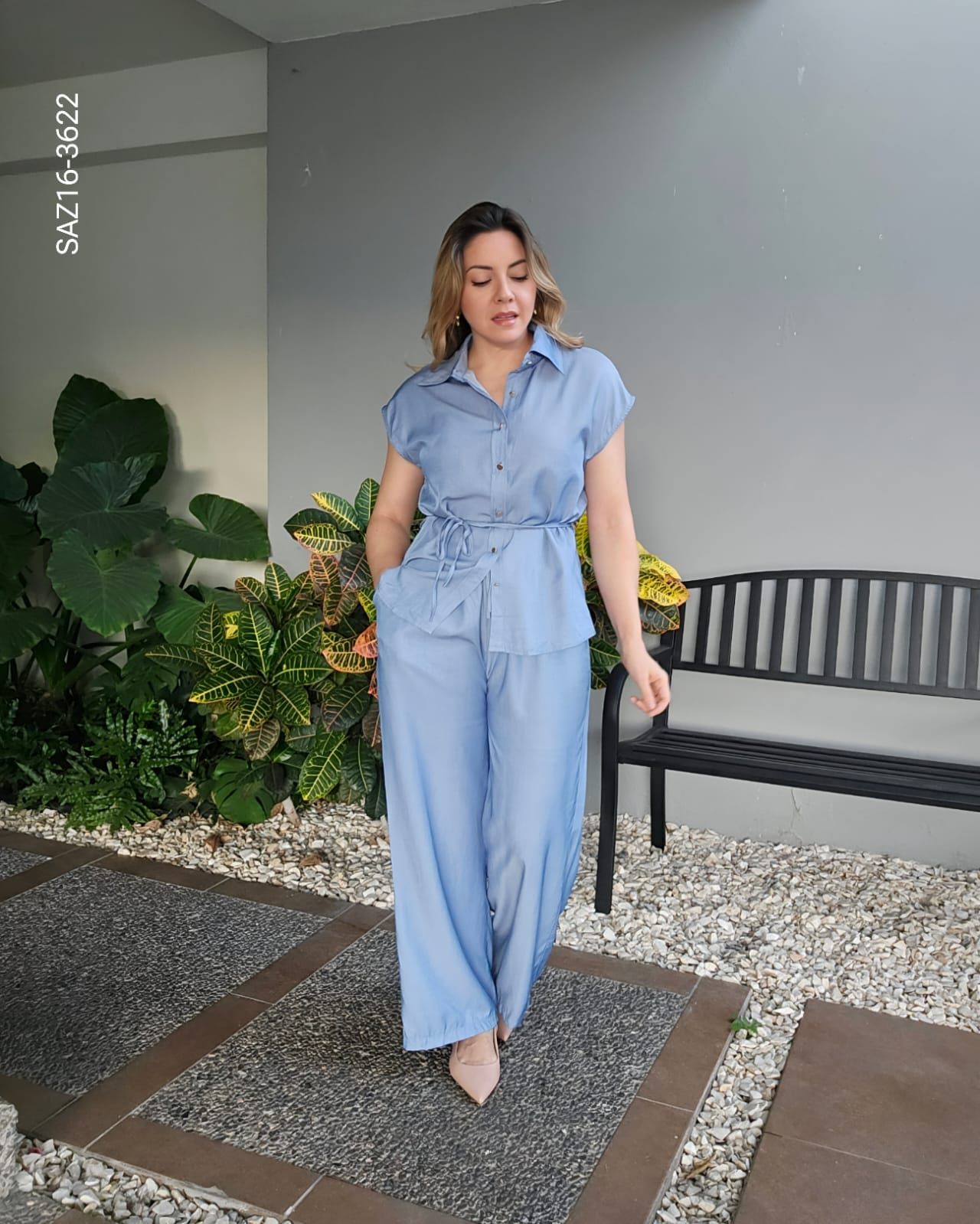 Set de blusa camisera y pantalón P 3622