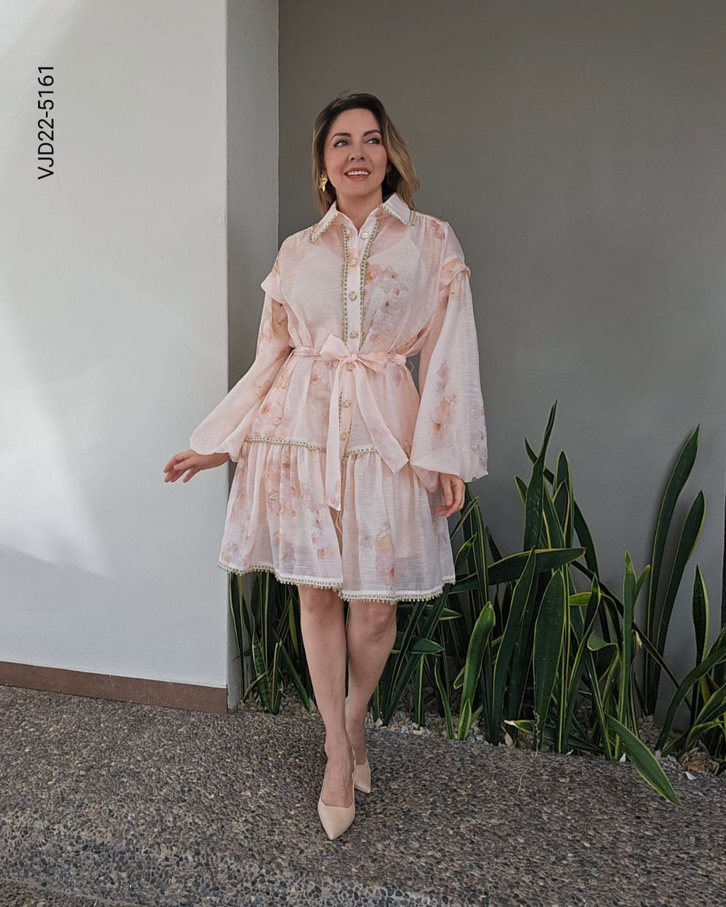 Vestido mini línea A cuello camisero  V 5161