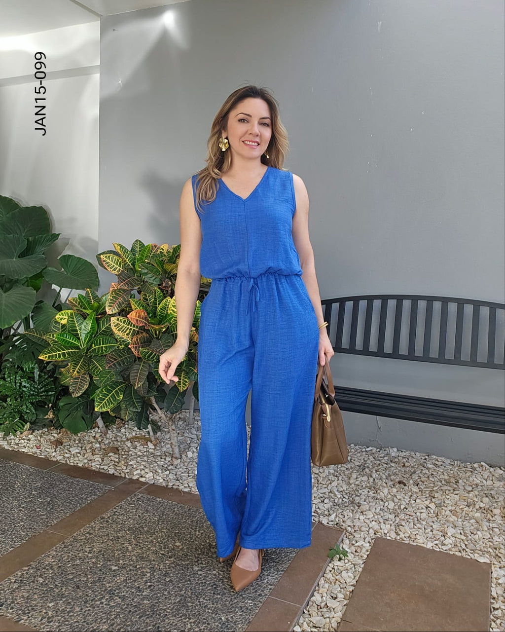 Jumper de verano escote V sin mangas O 099