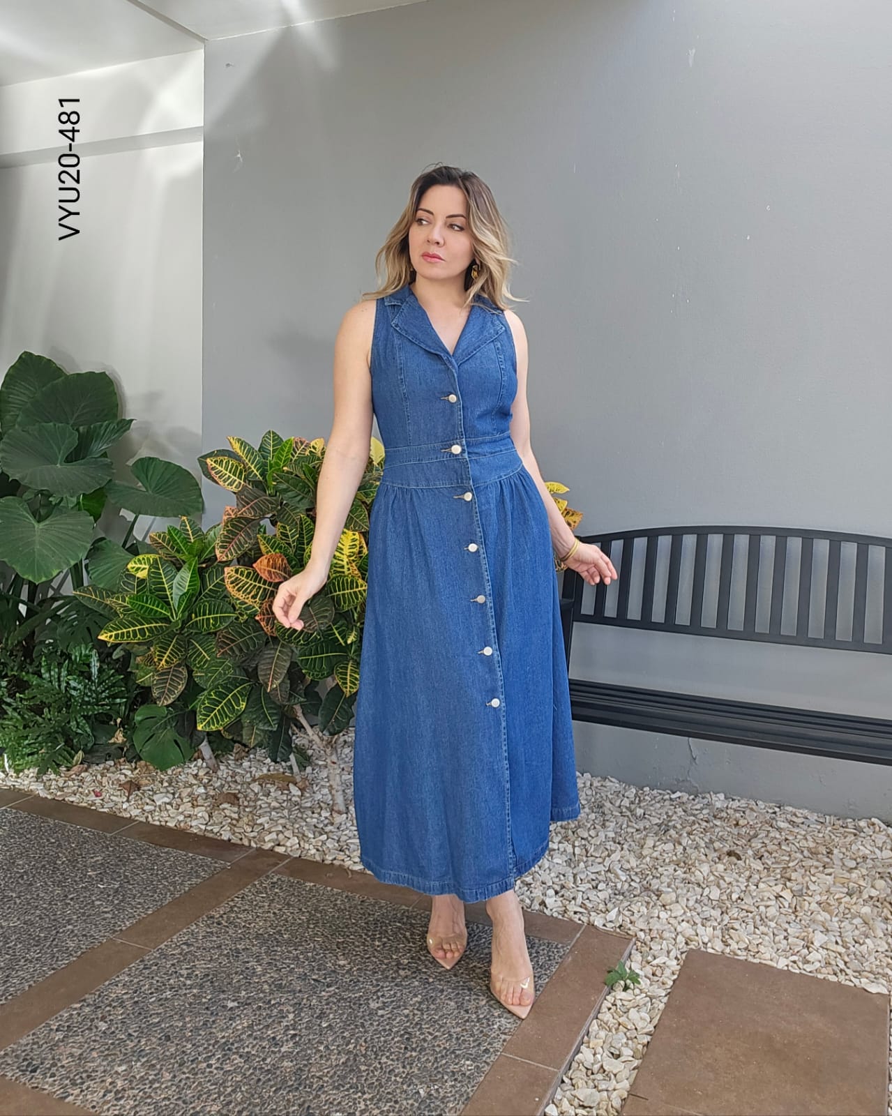 Vestido camisero midi mezclilla T 481