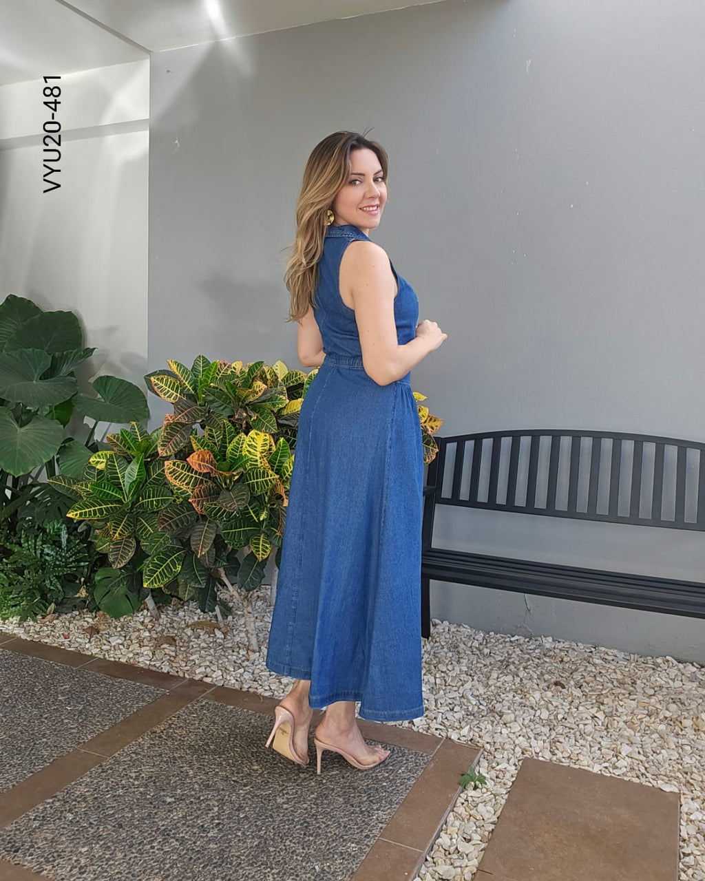 Vestido camisero midi mezclilla T 481