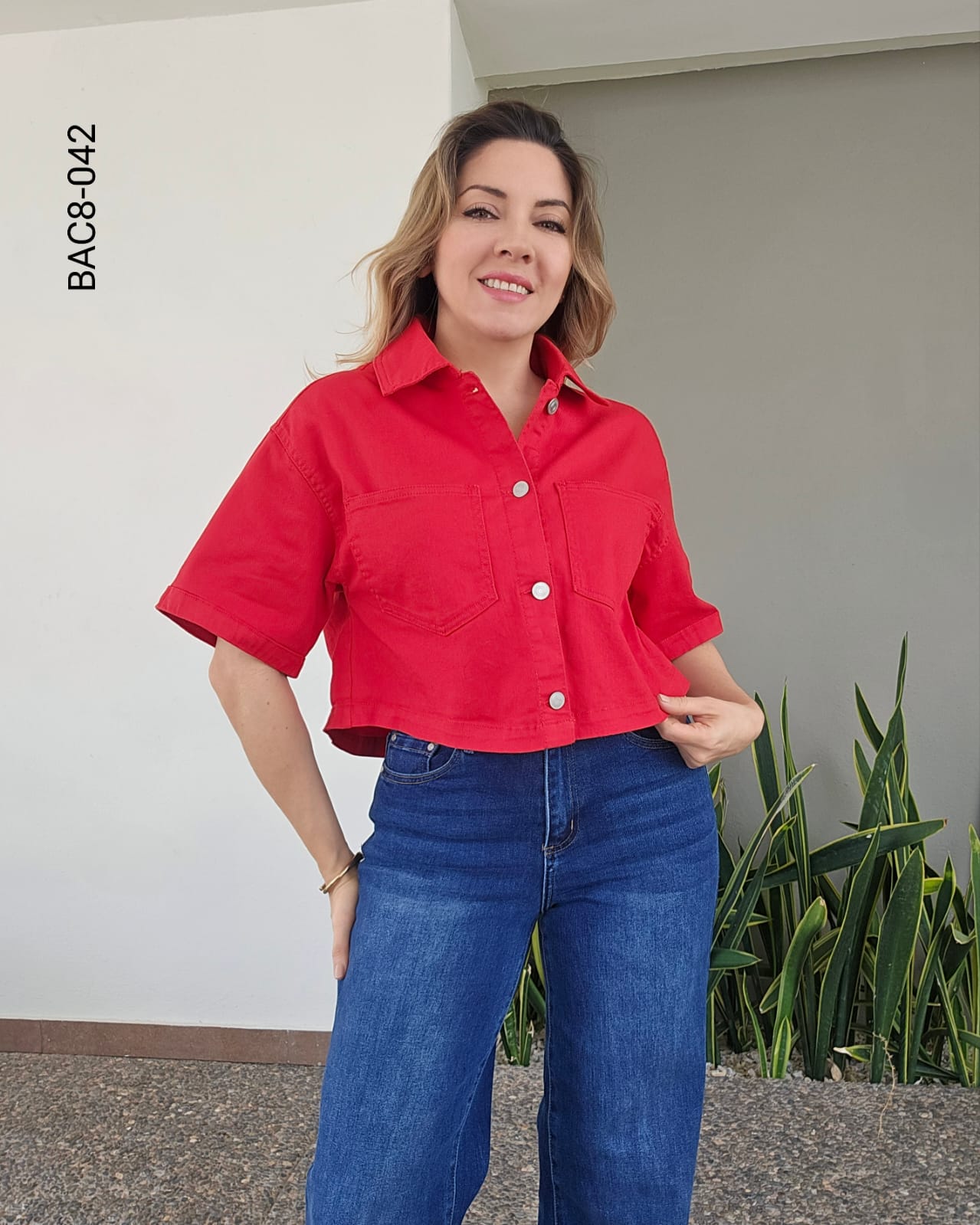 Blusa manga corta oversize H 042