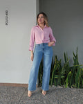 Pantalón de mezclilla corte alto L 490