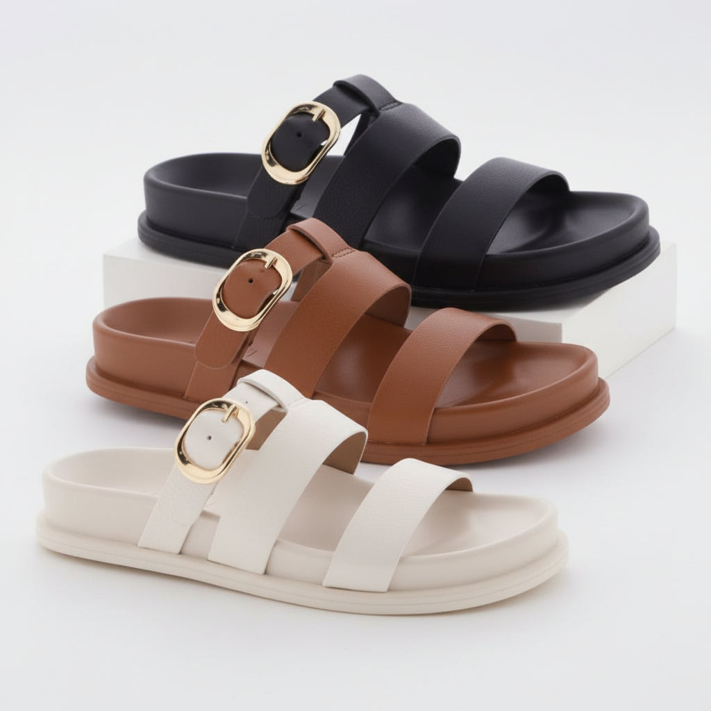 Sandalia slide con plataforma confort CARLIN
