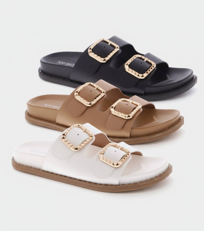 Sandalia slide confort hebilla dorada SAILOR