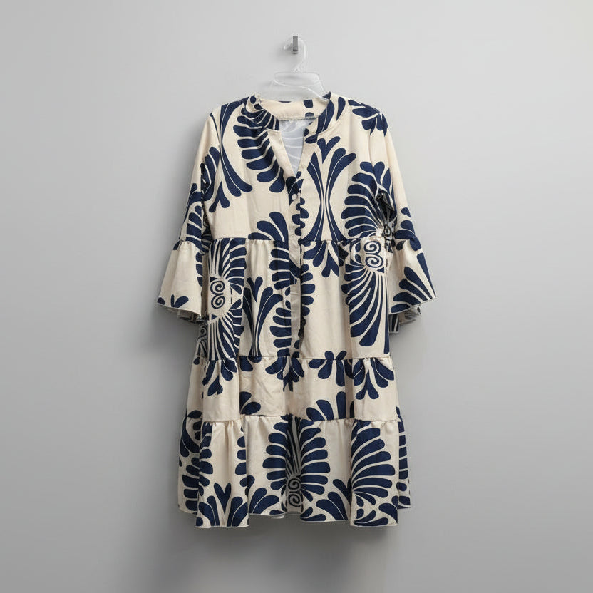 Vestido bohemio estampado tropical  L 004