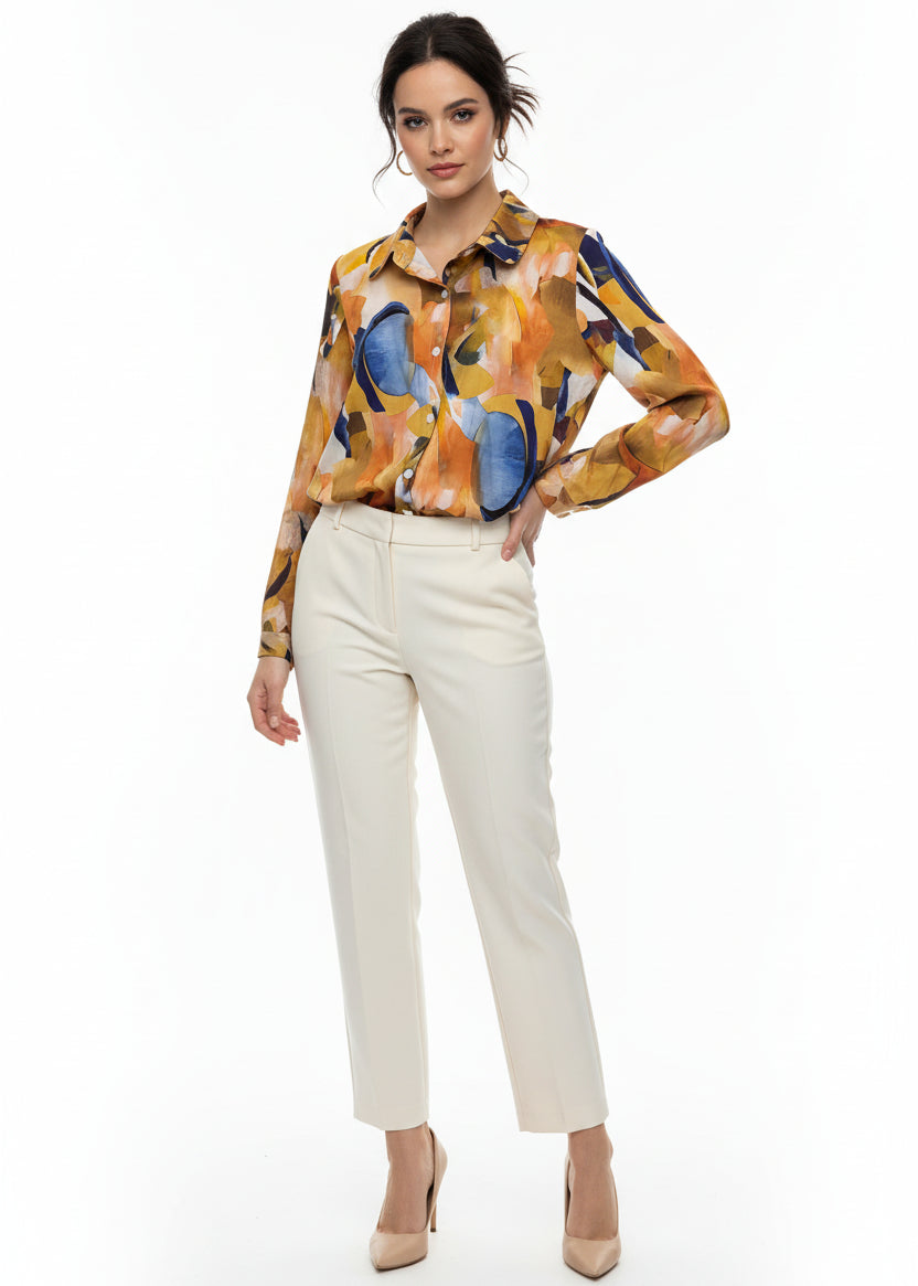 Blusa manga larga estampado artístico J 786