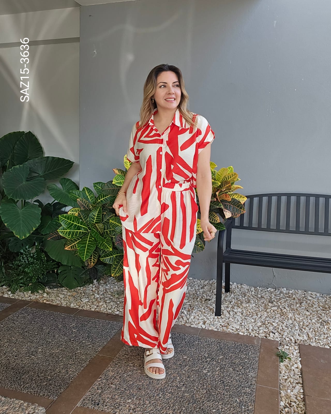 Set de blusa y pantalón wide leg O 3636