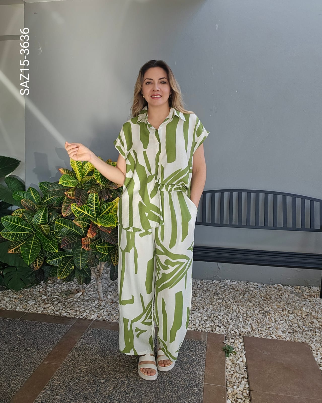 Set de blusa y pantalón wide leg O 3636