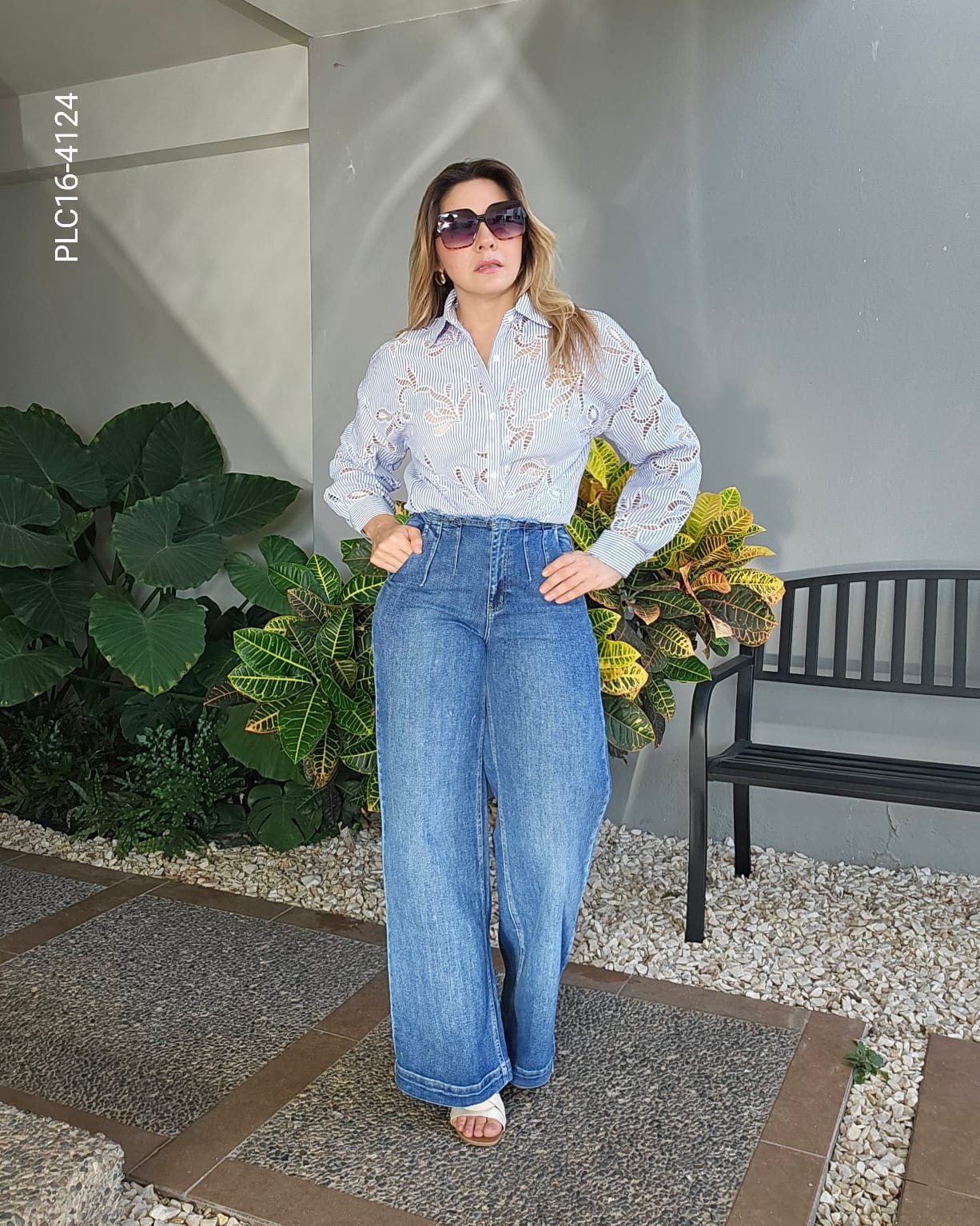 Pantalón wide leg tiro alto P 4124