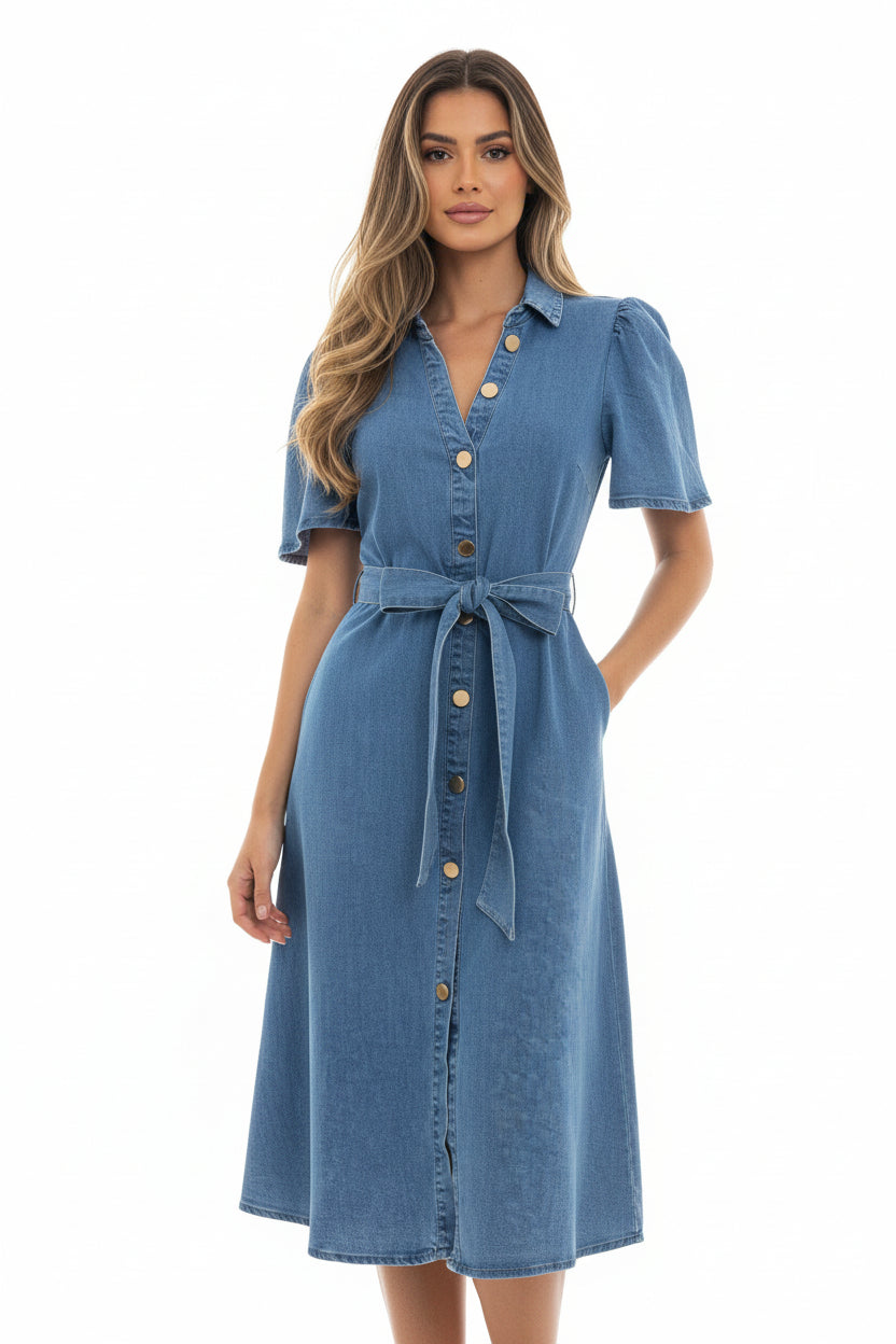 Vestido midi de mezclilla  1549