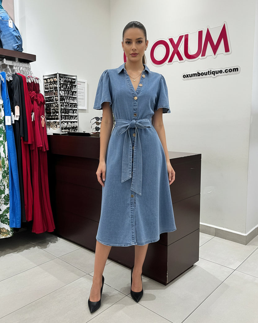 Vestido midi de mezclilla  1549