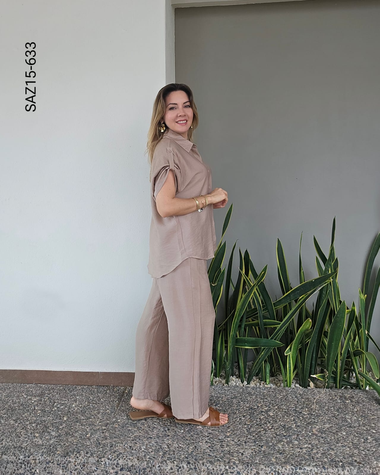 Set blusa camisera y pantalon holgado O 633