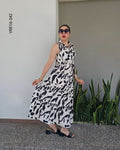 Vestido largo corte camisero sin mangas P 342
