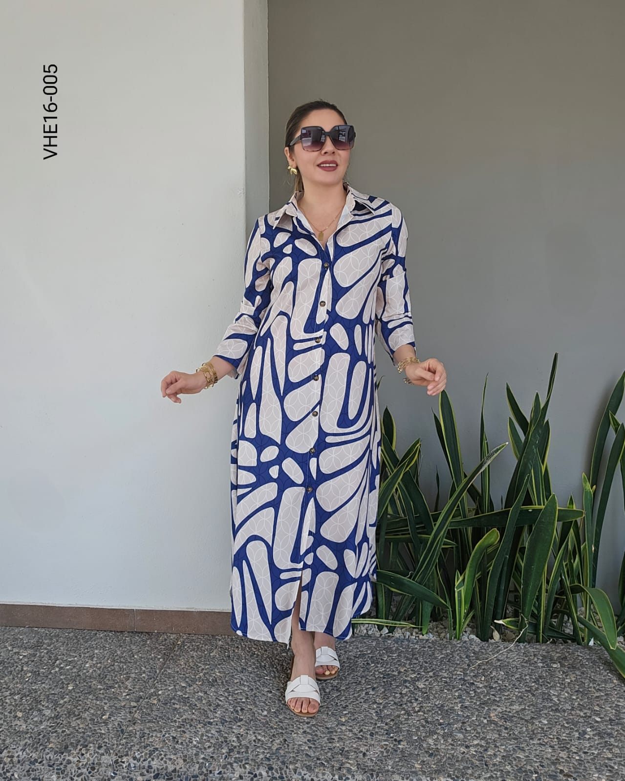 Vestido camisero mide diseño abstracto P 005